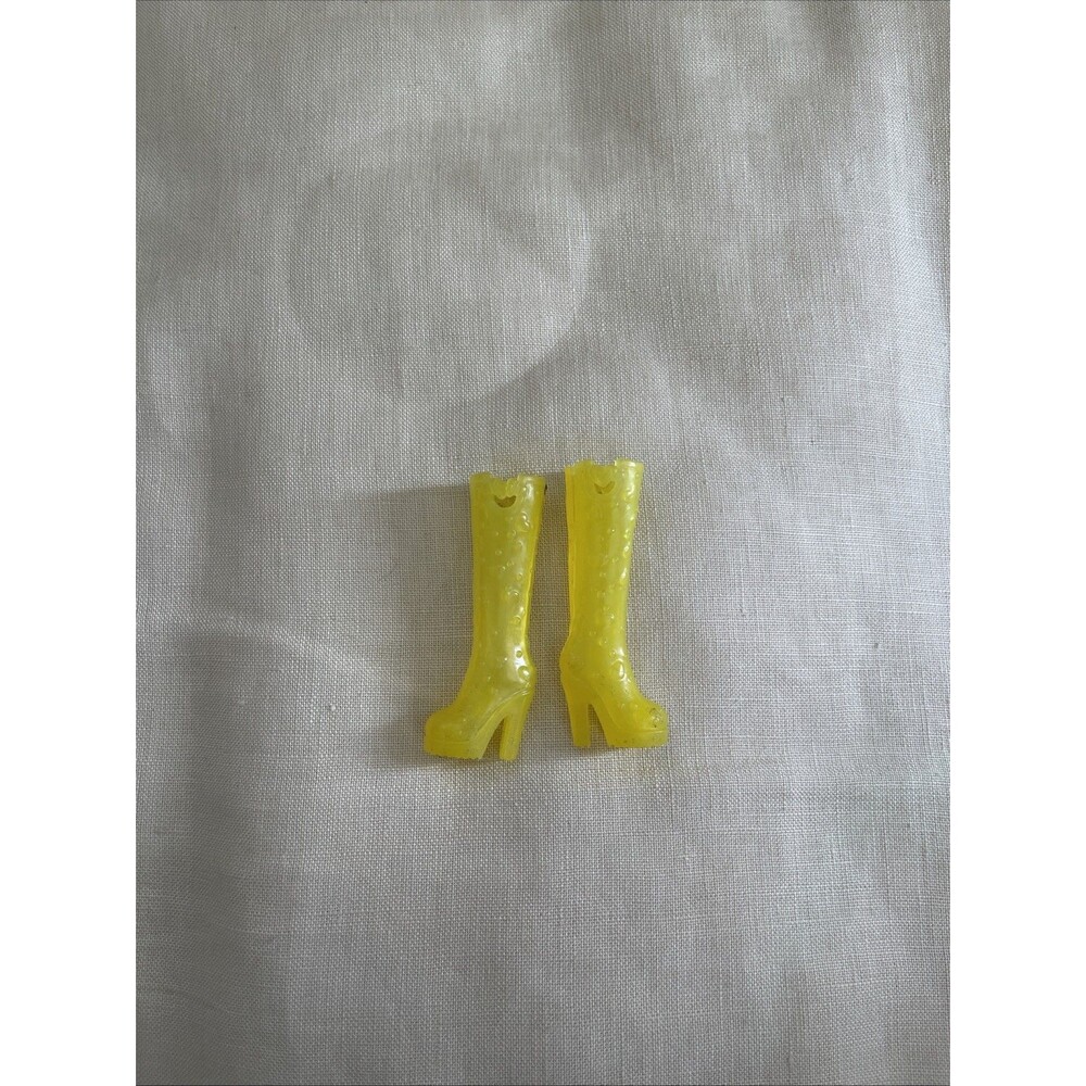 Vintage Barbie Boots Neon Yellow Barbie Core Doll Shoes For Outfit